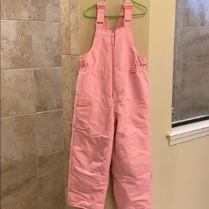 Pink girls snow overalls